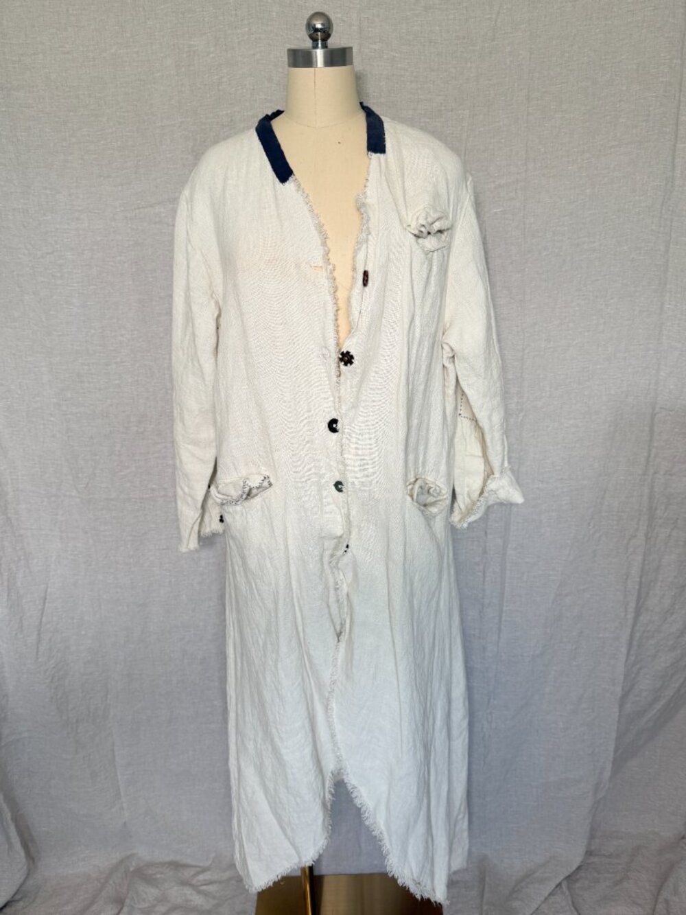 Magnolia Pearl White Linen Duster Jacket / Coat | Oversized Artisan LayerinG